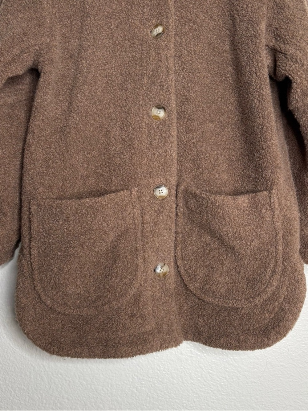 Madewell Teddy Belrose Shirt-Jacket Heather Oatmeal Sherpa XS - Picture 6 of 14
